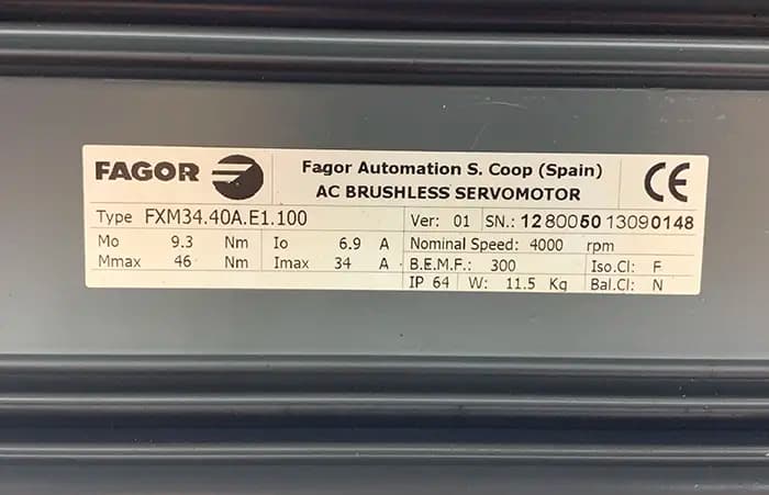 سروو موتور فاگور FXM34.40A.E1.100 توان 34 بدون ترمز