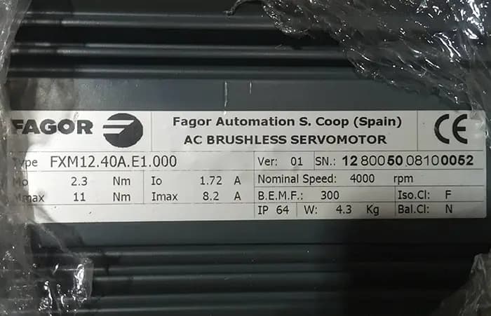 سروو موتور فاگور FXM12.40A.E1.100 توان 1.0 بدون ترمز