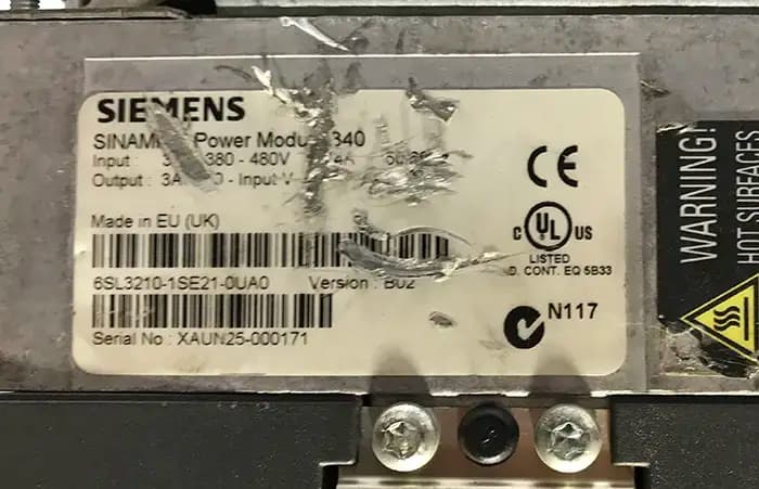 سروو درایو زیمنس 6SL3210-1SE21-0UA0 کارکرده